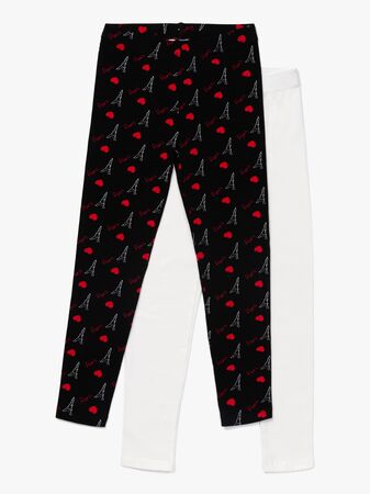 Luca & Lola Venetia Långa Leggings 2-pack, Black/Red