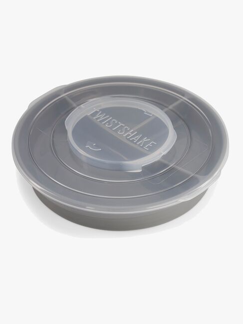 Twistshake Delad Tallrik med Lock, Grå