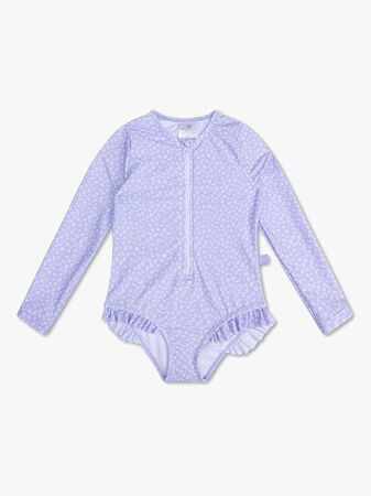 Swim Essentials  Långärmad UV-Dräkt, Lila Leopard