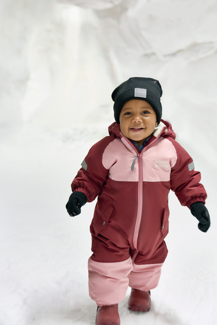 Nordbjørn Fernie Babyoverall, Silver Pink/Oxblood Red
