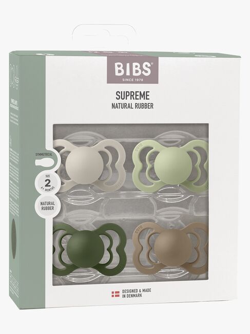 BIBS Supreme Napp 4-Pack Gjord Av Latex Stl 2, Sand/Sage/Huntergreen/Dark Oak