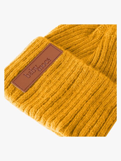 BabyMocs Stickad Mössa, Gul
