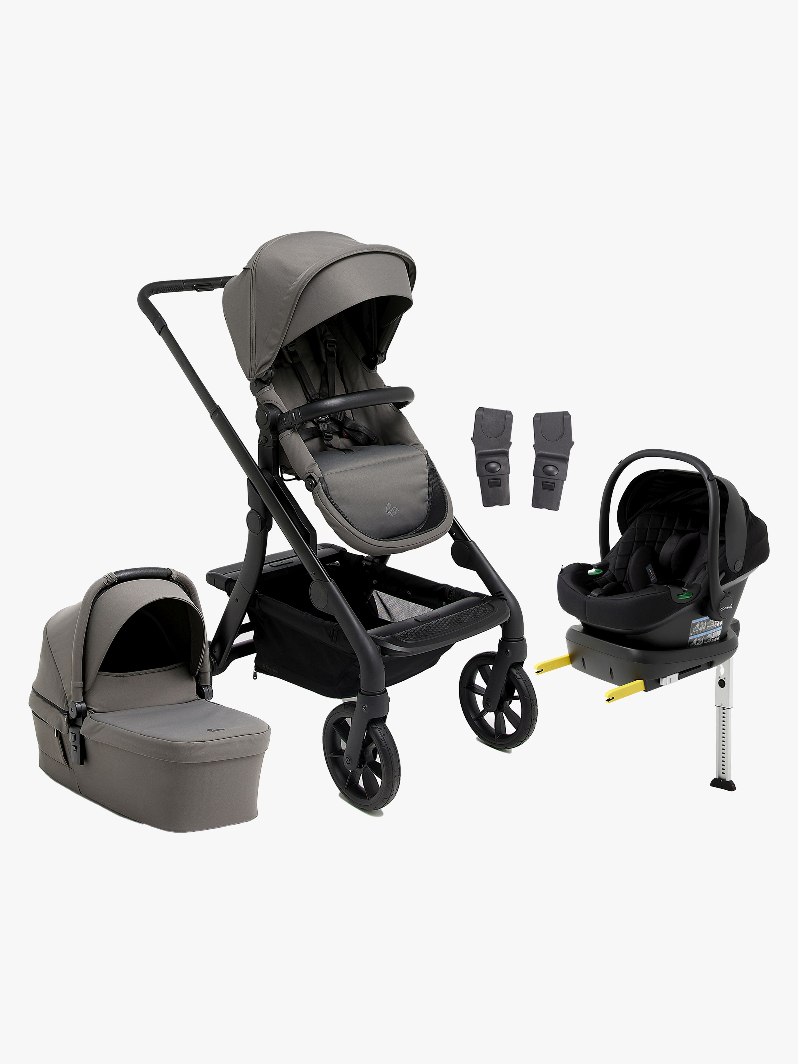 Beemoo Pro Max Duovagn &  Beemoo Route Babyskydd inkl ISOFIX-bas, Mocha Grey