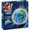 Ravensburger 3D Pussel Jordglob Djur, Nattlampa 72 Bitar