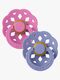 BIBS Boheme Napp 2-Pack Latex Stl 2 Rund, Bubblegum/Peri