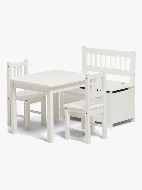 Alice & Fox LOVIS Bord och Stolar + Soffa med Förvaring, Vit