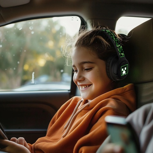 Minecraft Hörlurar Trådlösa med LED Sharing AUX