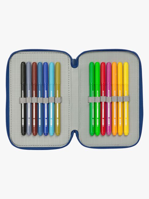 Draktränaren  Fyllt Trippelpennfodral 37 Delar, Blå