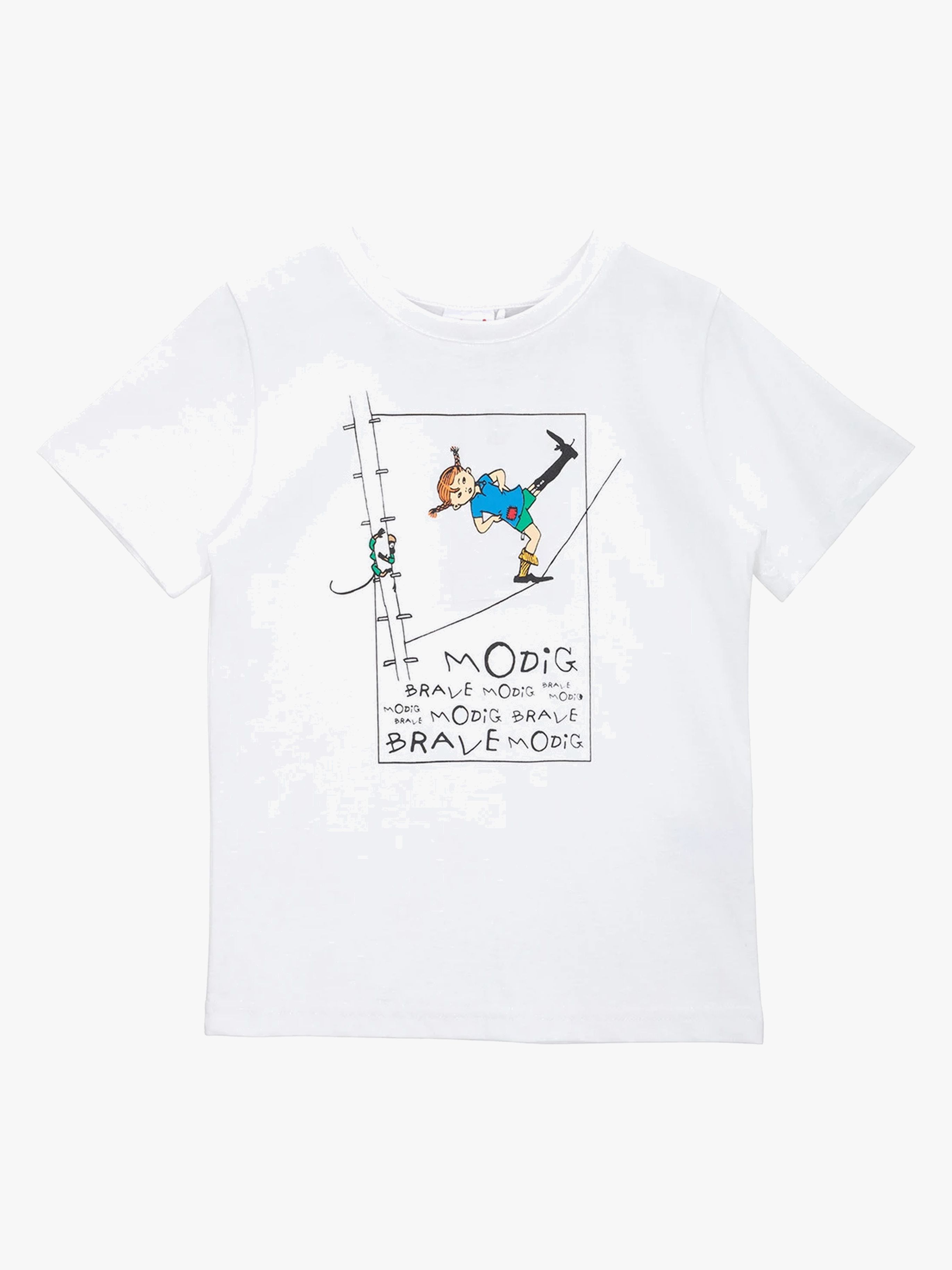 Pippi Långstrump  Modig T-shirt, Vit, 134-140