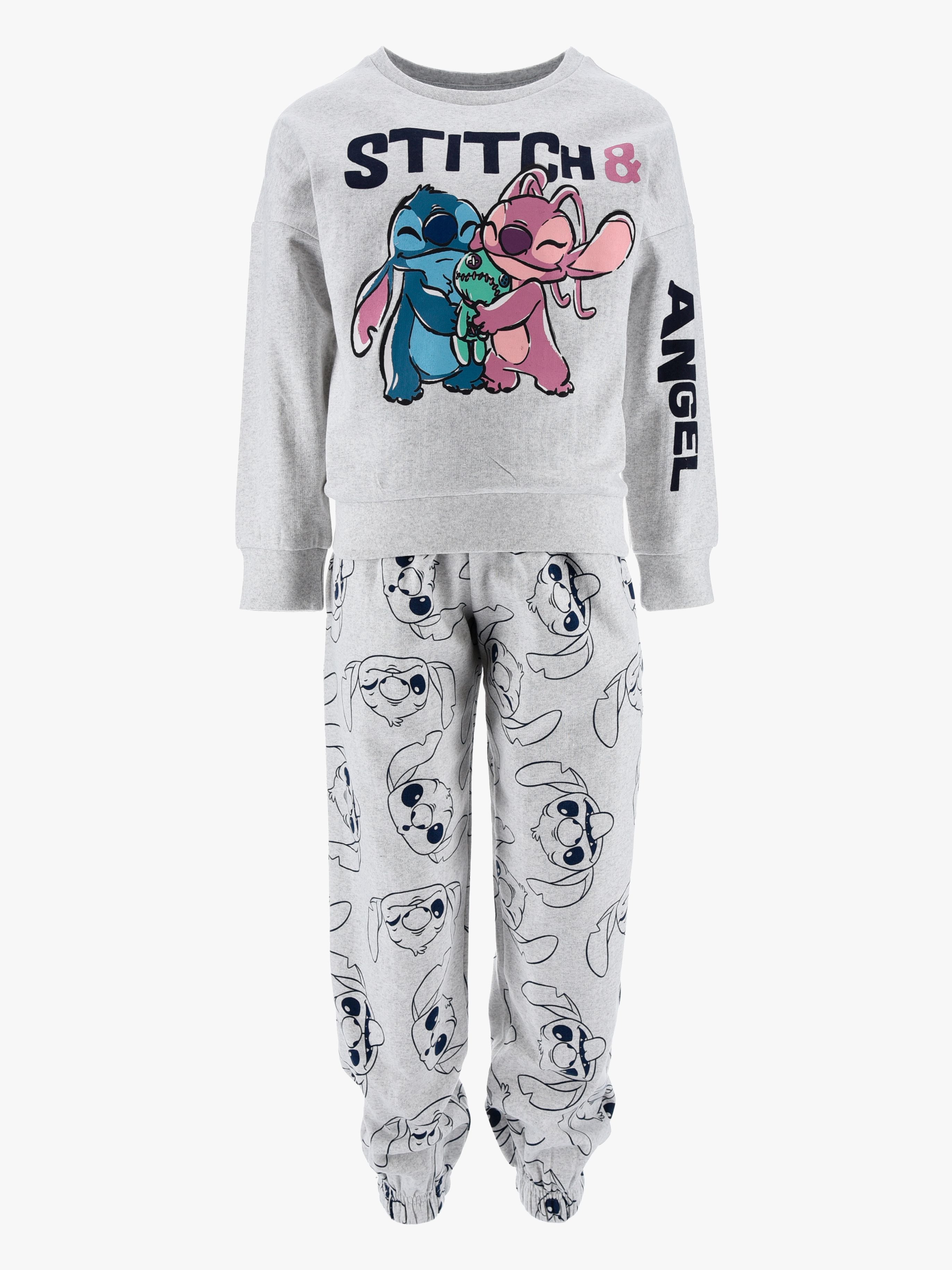 Disney Stitch Tröja &  Byxa Set, Ljusgrå, 128-134