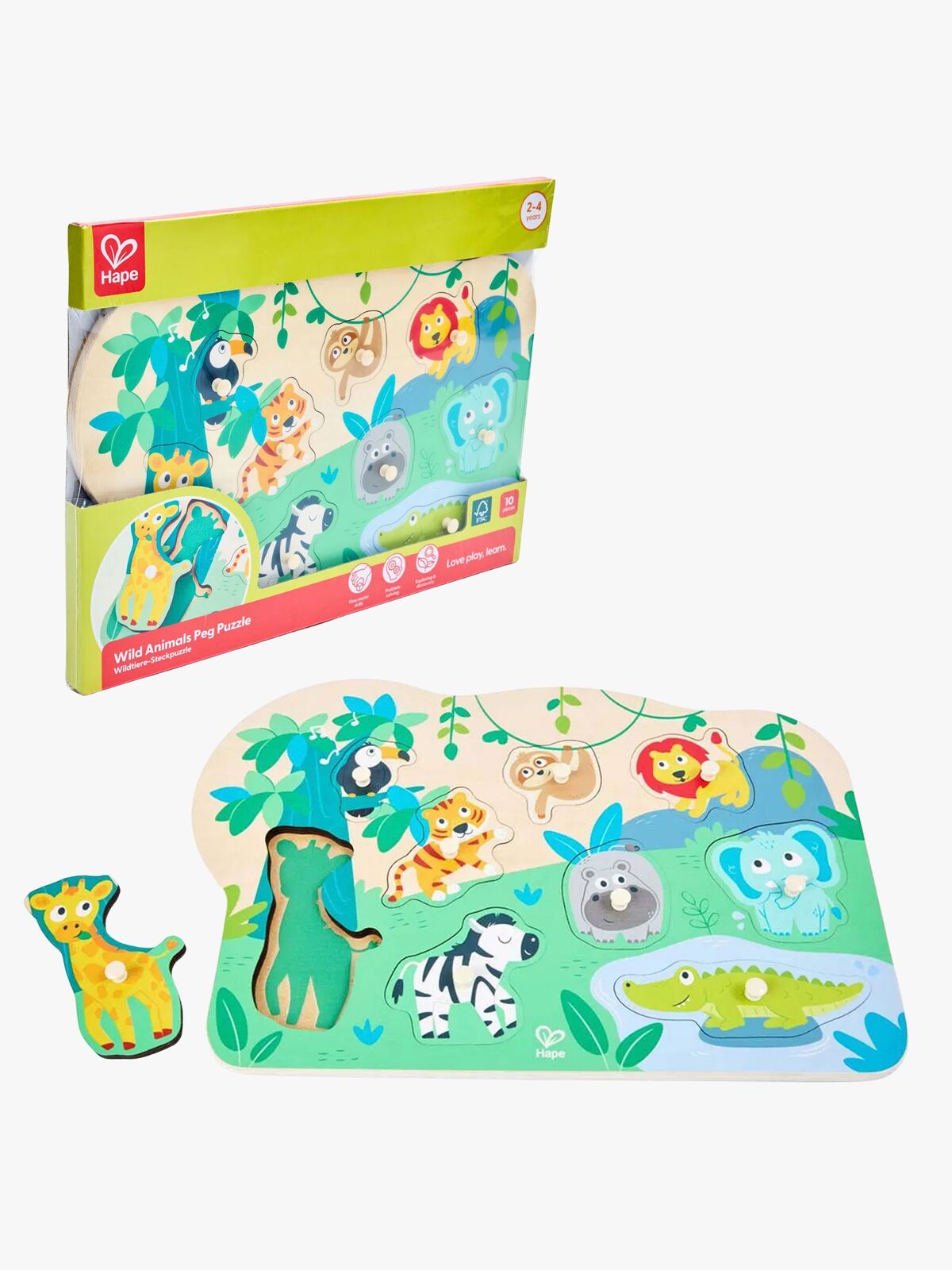 Hape Knoppussel Vilda Djur 10 Bitar