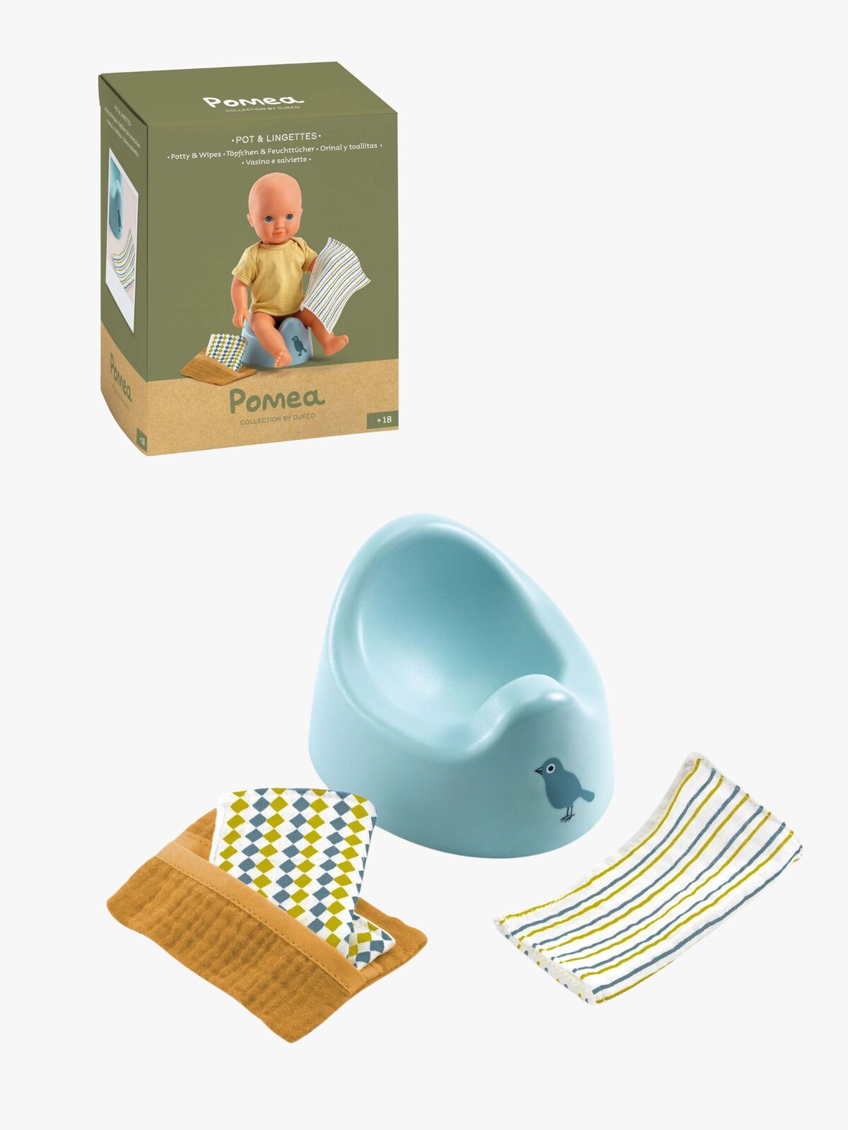 Djeco Docktillbehör Potta & Tygservetter Till Docka