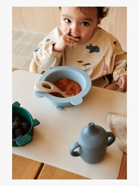 LIEWOOD Iggy Dino Skålar Silikon 4-Pack, Blue Multi