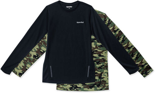 Hyperfied Thunder Long Sleeve T-Shirt 2-pack, Black/Camo Green
