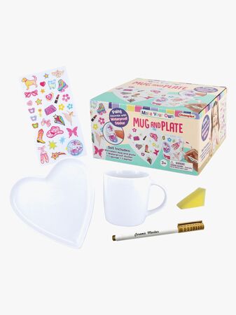 Alrico DIY-set Måla Din Mugg och Fat med Klistermärken