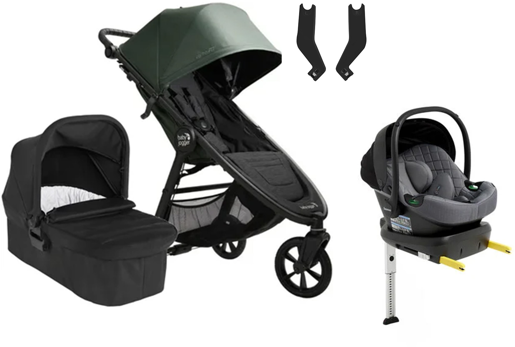 Baby Jogger City Mini GT 2.1 Duovagn inkl. Beemoo Route Babyskydd &  Bas Briar Green/Mineral Grey