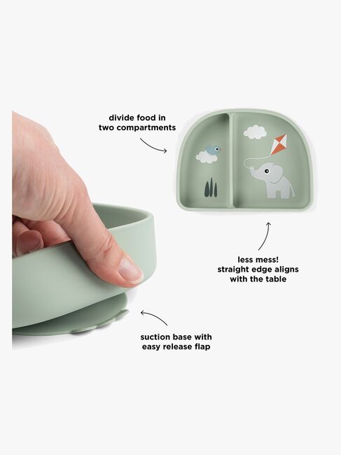 Done By Deer Playground Delad Tallrik Stick & Stay, Green