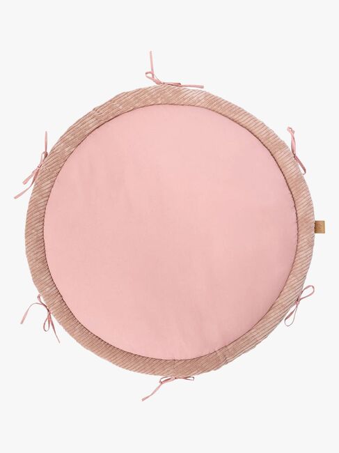 MeowBaby Aesthetic Babynest med Flätat Skydd & Lekmatta, Powder Pink