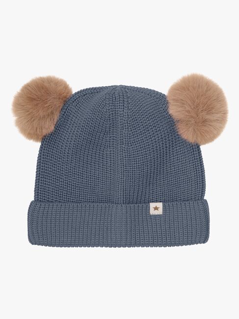 Huttelihut Mössa Merinoull med Pompoms, Turbulence