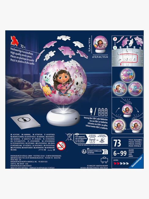 Ravensburger Gabby's Dollhouse 3D-pussel Nattlampa 72 Bitar