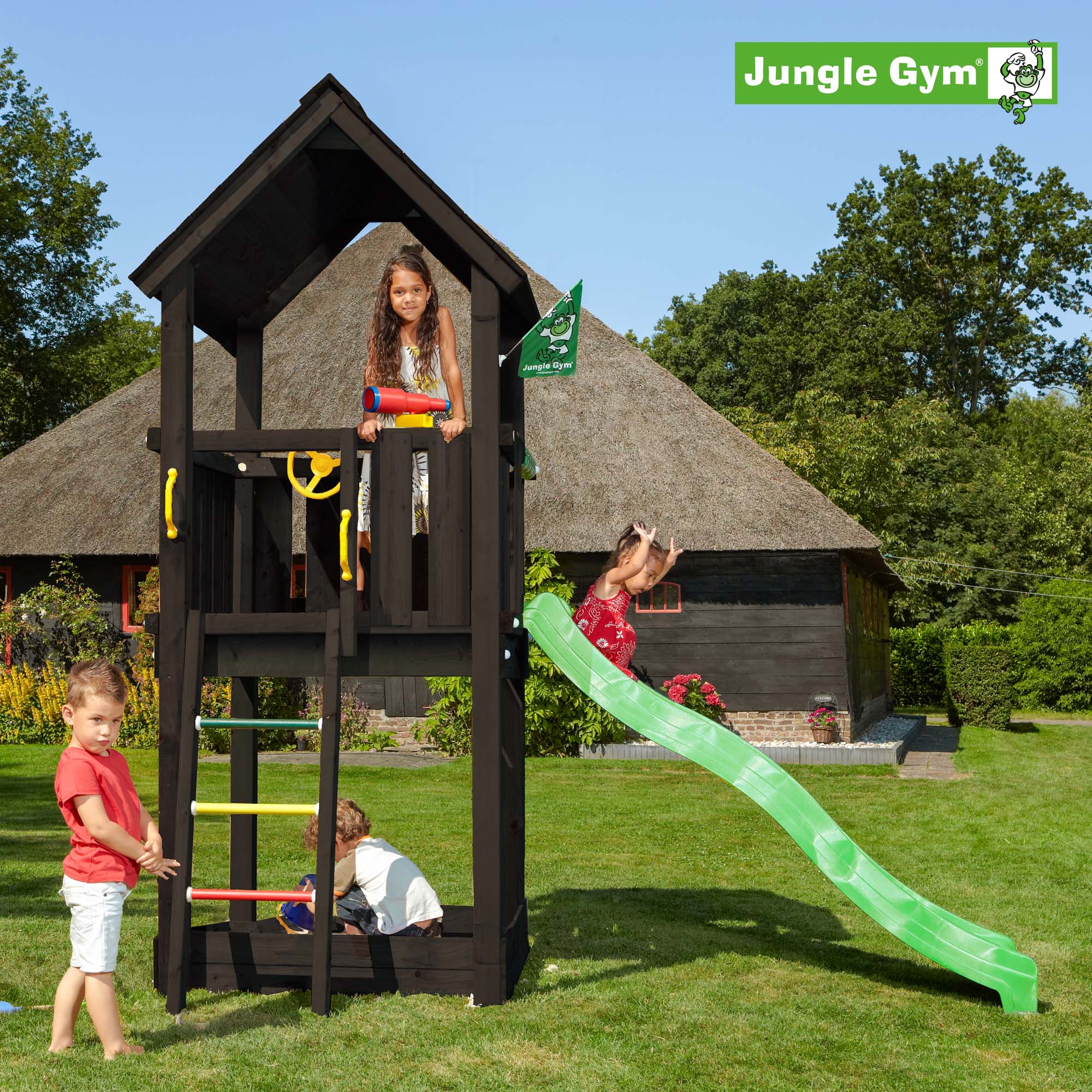 Jungle Gym Lektorn Club med Grön Rutschkana