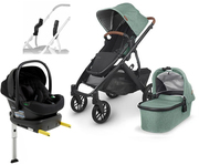 UPPAbaby VISTA V2 Duovagn inkl. Beemoo Route Babyskydd & Bas, Gwen Green/Black Stone