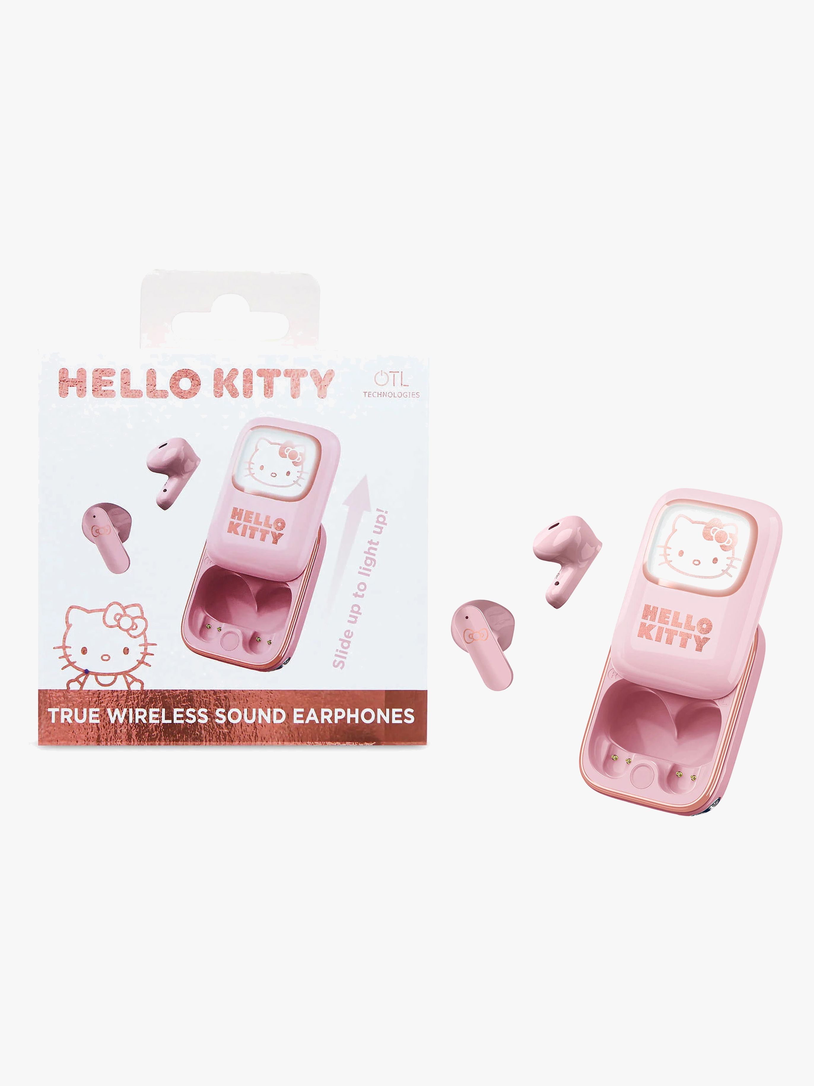 Hello Kitty Hörlurar In-Ear TWS med LED, Rosa