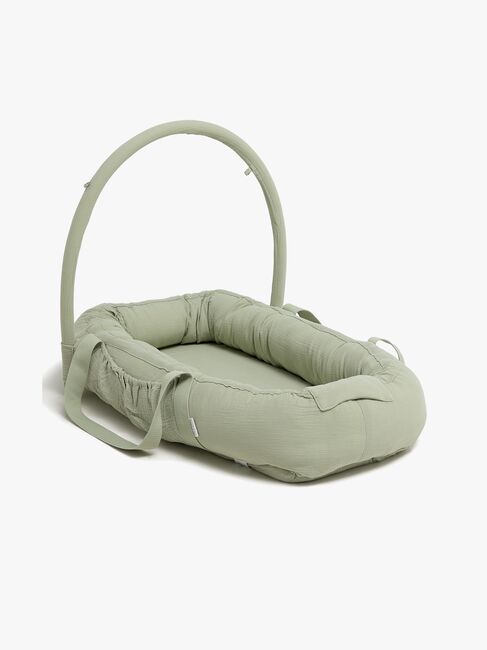 Alice & Fox ALBA Babynest med Handtag, Green Muslin