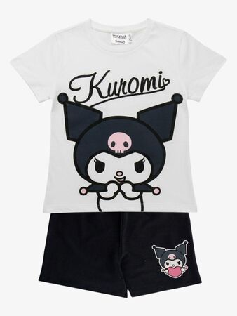 Hello Kitty Kuromi T-shirt & Shorts Set, Vit
