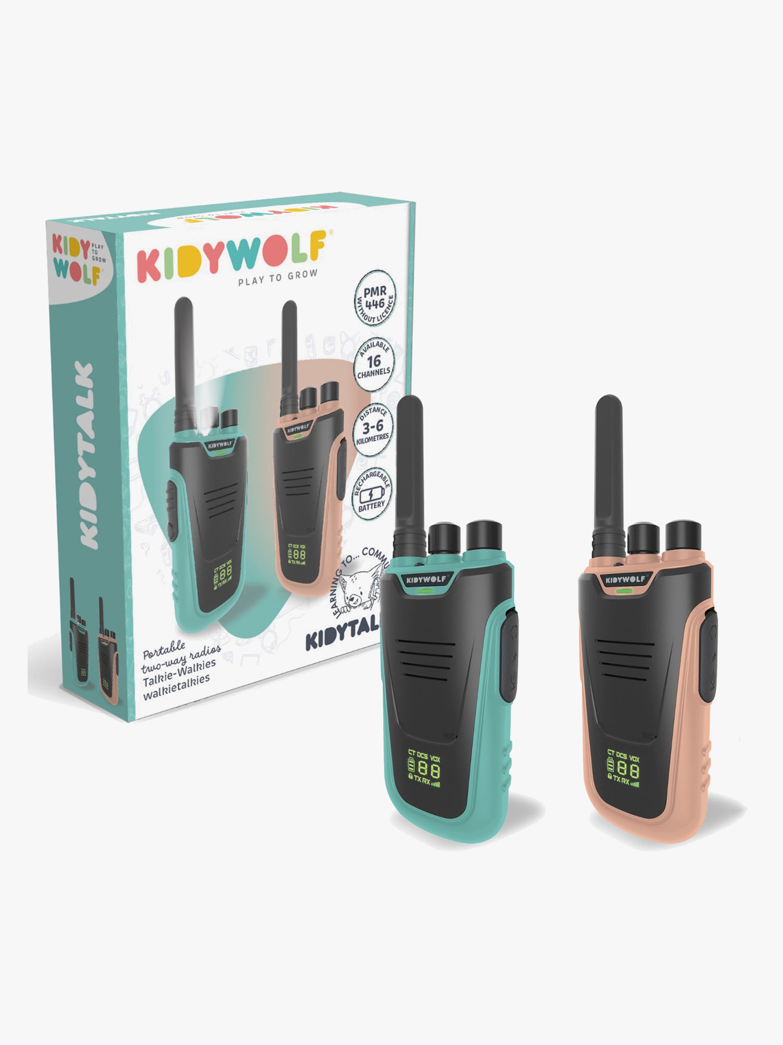 Kidywolf KIDYTALK Walkie-talkies, Beige/Turkos