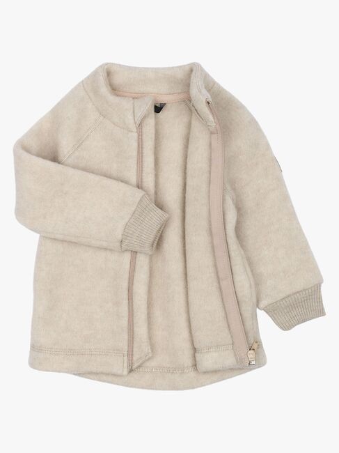 Mikk-Line Ullfleecejacka Barn, Melange Offwhite