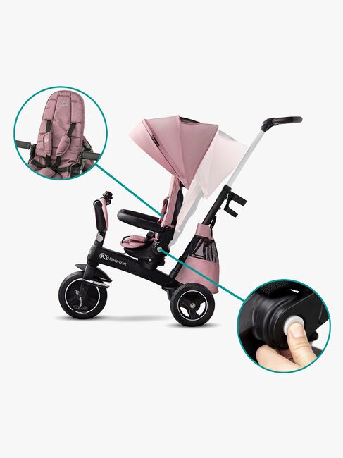 Kinderkraft Trehjuling Easytwist, Rosa