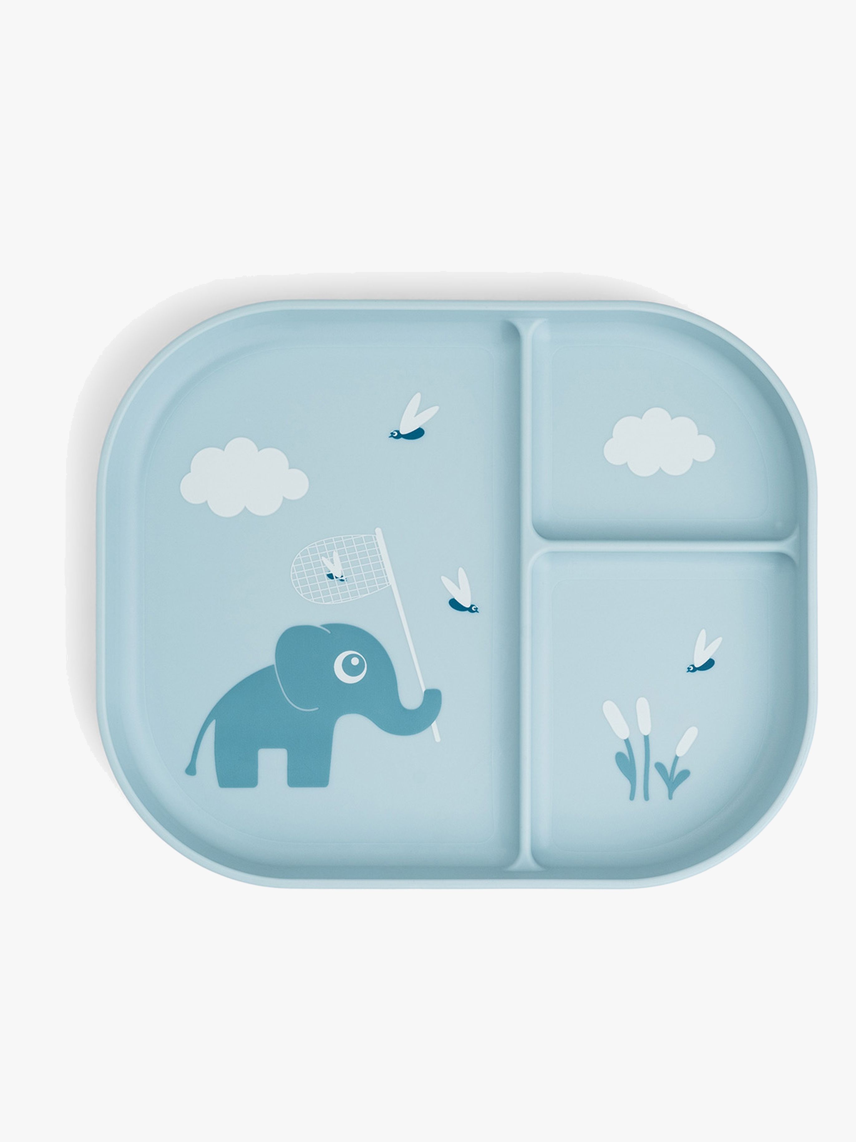 Done By Deer Playground Stick &  Stay  Delad Silikontallrik, Elphee Blue