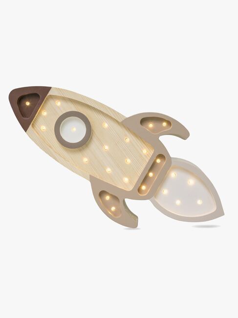 Little Lights Lampa Rymdraket, Cappucino Wood