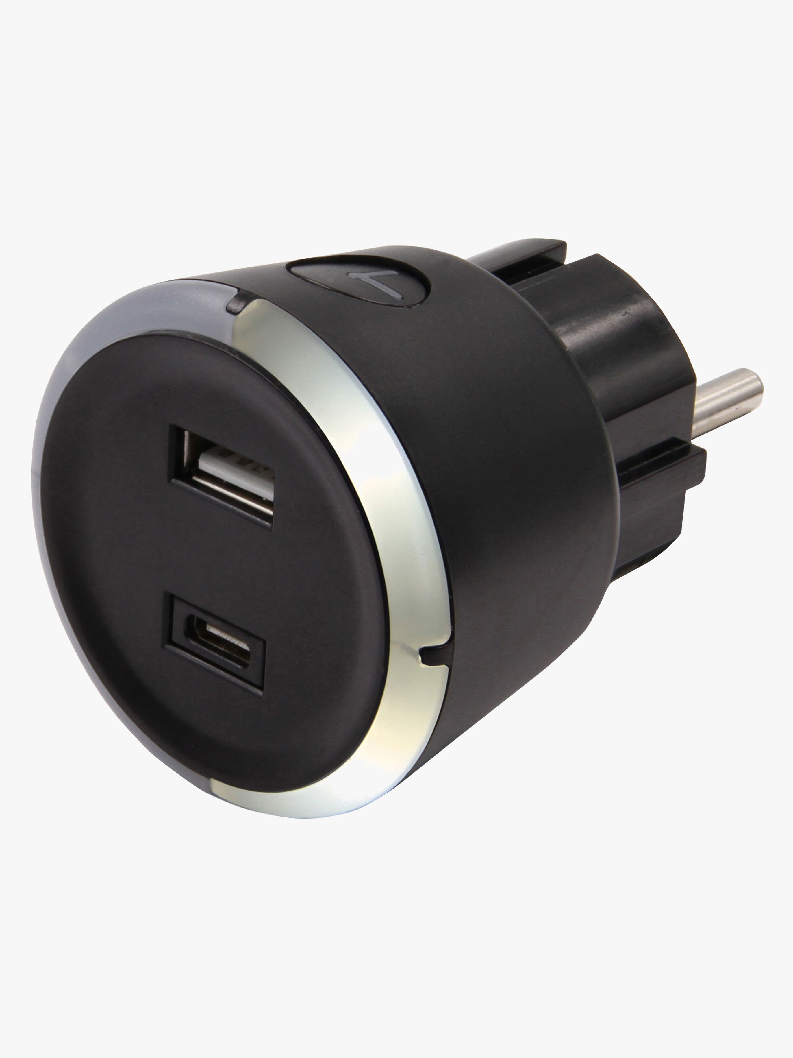 CAPiDi USB Laddare / Timer A+C, Black