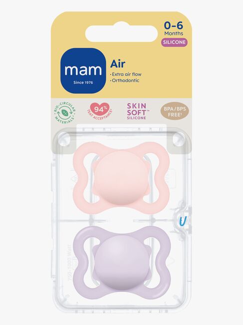 MAM Air Silikon Nappar 0-6m, Rosa