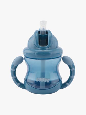 Nuby Twin Handle Flip It Mugg 240 ml +12 m, Blå