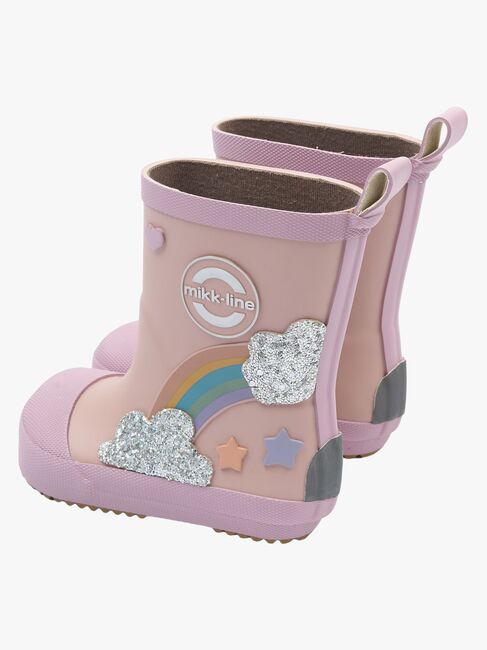 Mikk-Line Barefoot Rainbow Gummistövlar, Adobe Rose