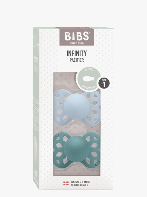 BIBS Infinity Napp 2-pack Stl 1 Symmetrical, Baby Blue/Island Sea