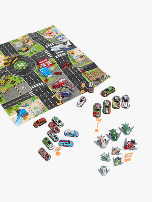 Alex's Garage Förvaringslåda med 25 Pullback-bilar