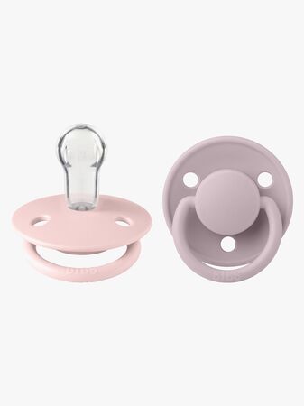 BIBS De Lux Napp 2-pack Silikon One Size Rund, Blossom/Dusky Lilac