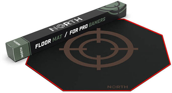 NORTH Pro Gaming Golvmatta 100 cm, Svart/Röd