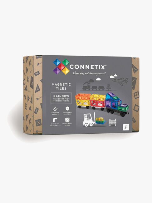 Connetix Magnetiska Byggklossar Rainbow Transport 50 Delar