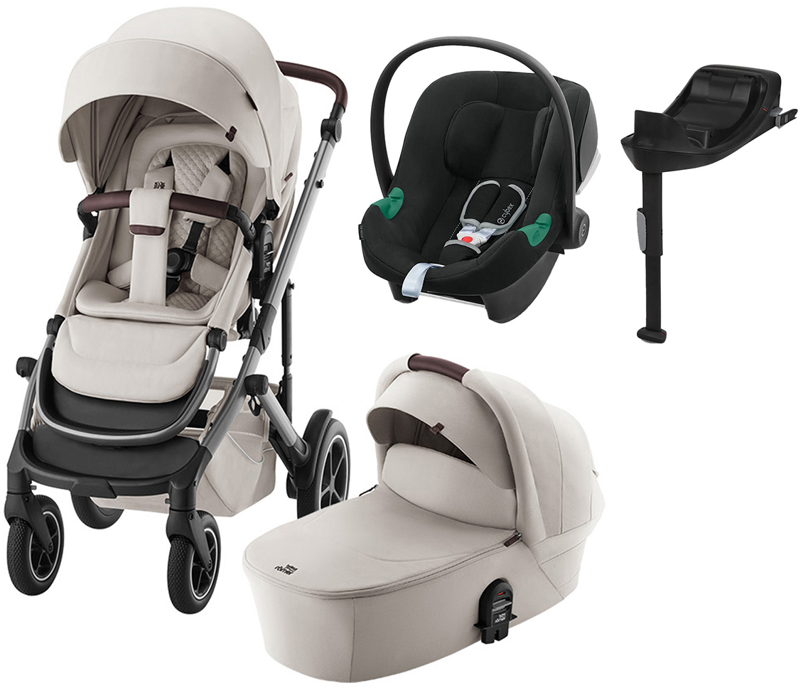 Britax Römer Smile 5Z Duovagn inkl. Cybex Aton B2 &  Bas, Soft Taupe Lux