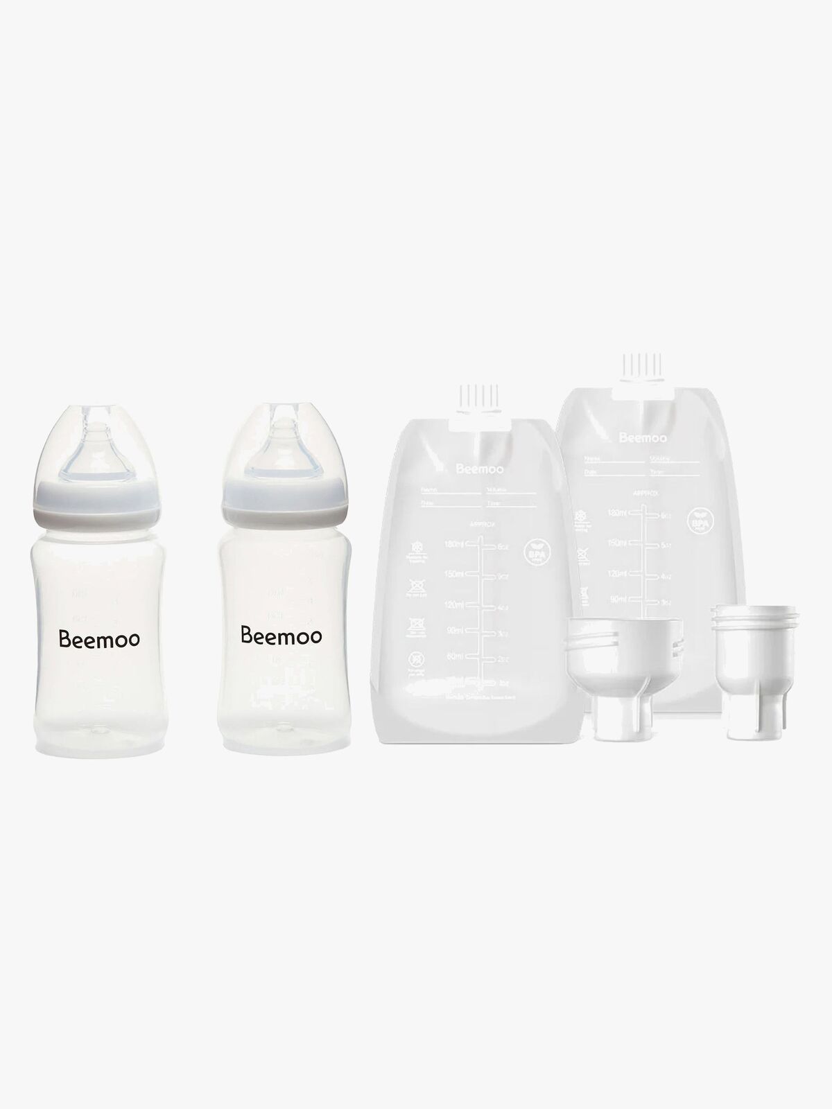 Beemoo CARE 240 ml Flaskor 2-pack & Bröstmjölkpåsar 30-pack