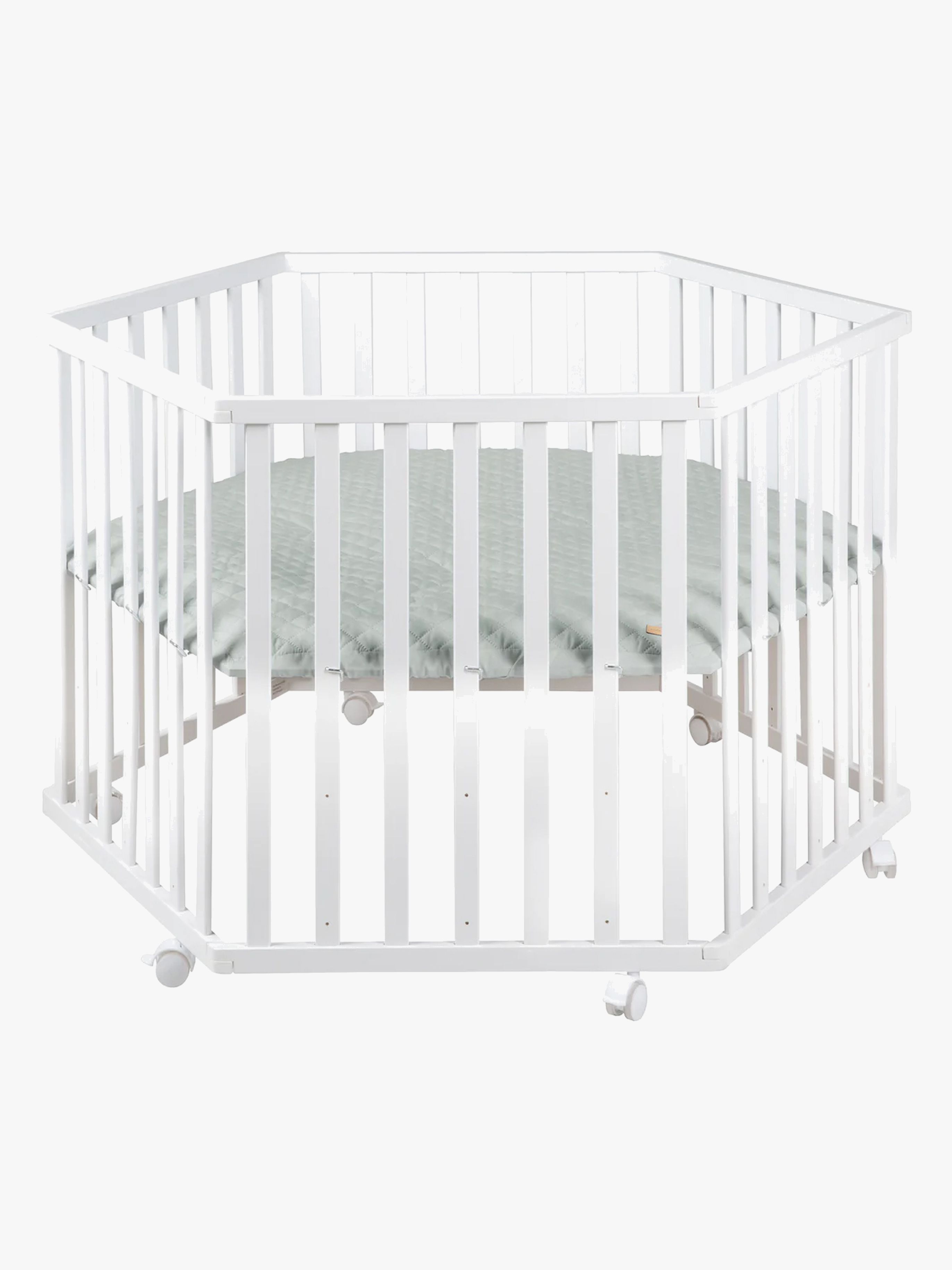 Roba Hexagon Lekhage med Hjul, White &  Green