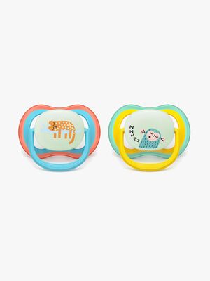 Philips Avent Ultra Air Napp Natt 18m+ 2-Pack, Blå/Gul