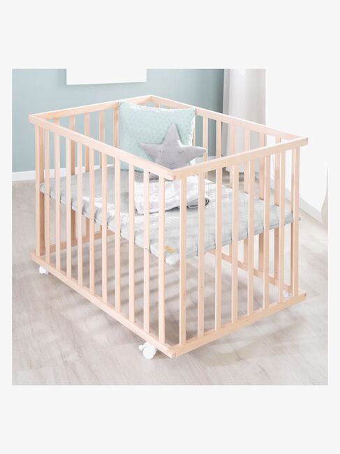 Roba Style Lekhage med Hjul, Wood & Grey
