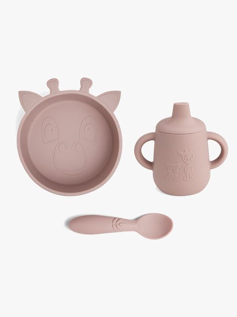 nuuroo Elias Giraff Tallriksset 3-Pack Silikon, Woodrose