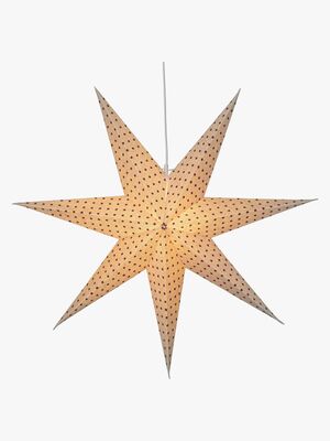 Star Trading Papirstjerne Cotton Beige Med Røde Prikker 60 cm